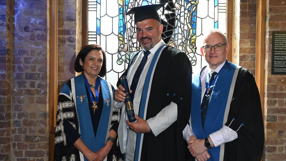 Dr  Thomas Brooker receiving the award for Most Improved Hospital 