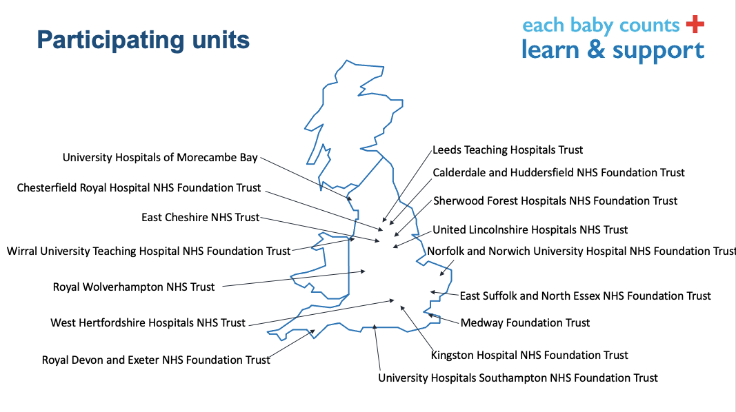 Participating units in Each Baby Counts: Learn & Support